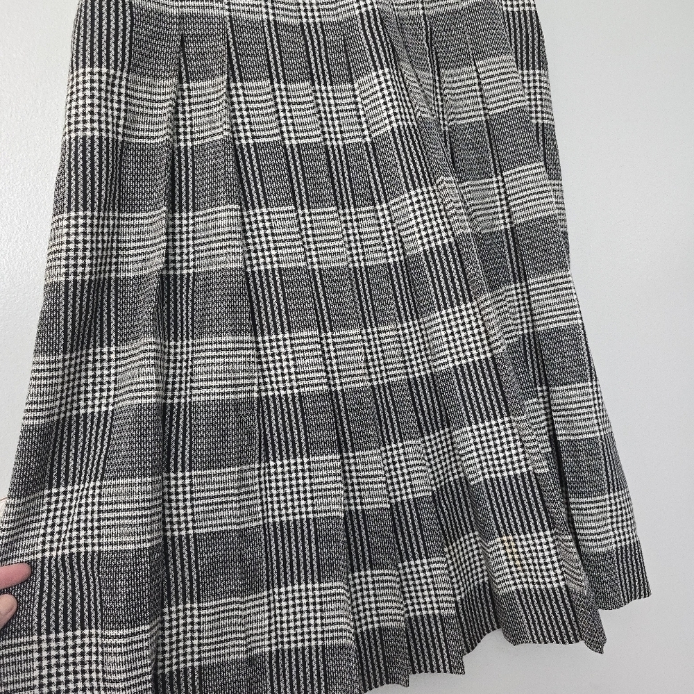 Vtg Chaus Womens Skirt 10 Houndstooth Plaid Preppy Academia Y2K Clueless Midi - Picture 2 of 9